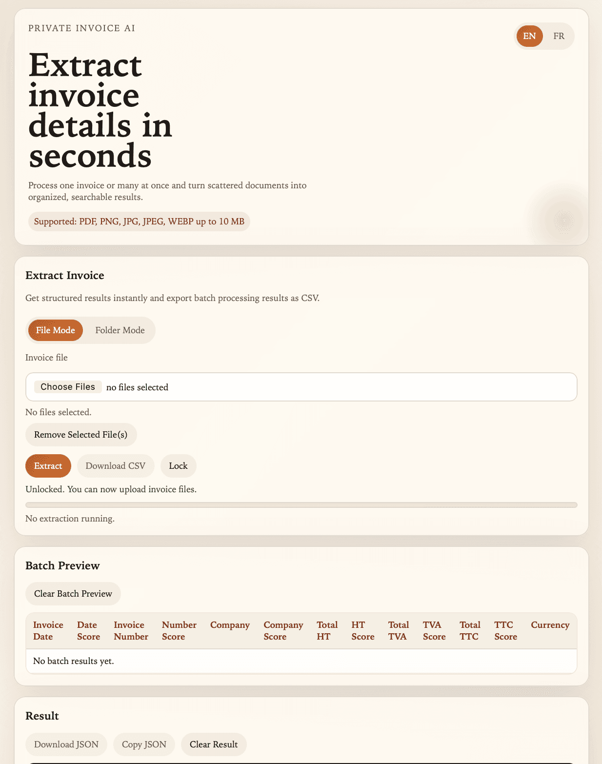 InvoiceScanner application screenshot